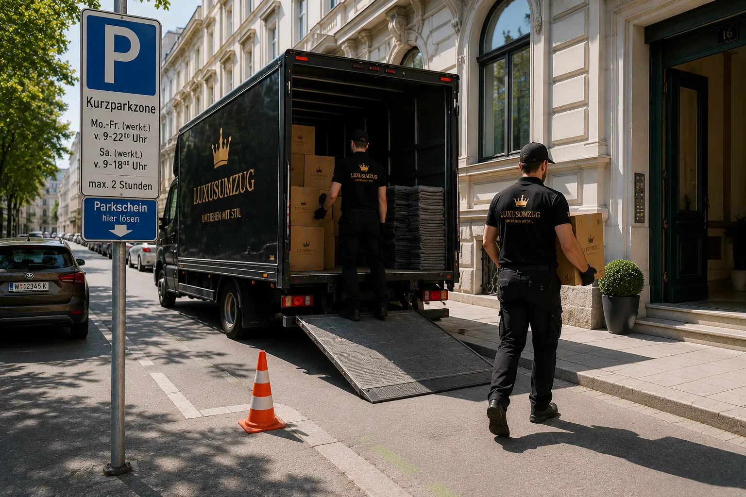 Kurzparkzone in Wien beim Umzug, sorgfältig geplanter hochwertiger Umzug