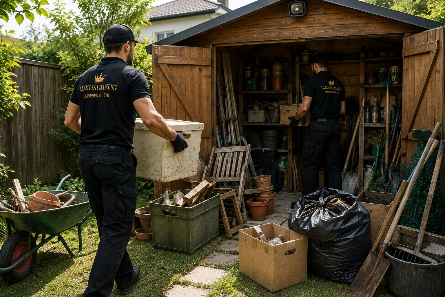 Gartenräumung: Von alten Möbeln bis zu schweren Pflanzgefäßen, professionell und sorgfältig geplante Räumung