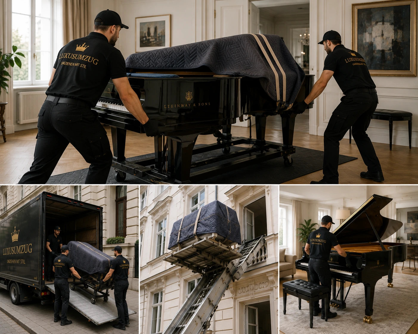 Klavier oder Flügel transportieren, sorgfältig geplanter hochwertiger Umzug